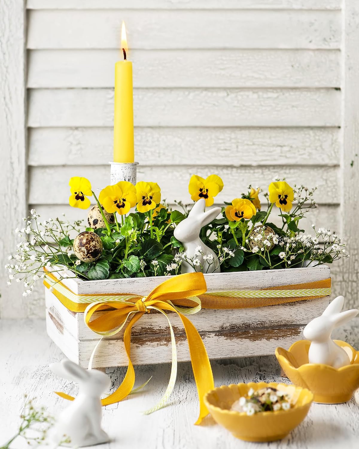 10 Inch Yellow Unscented Taper Candles for Summer Parties