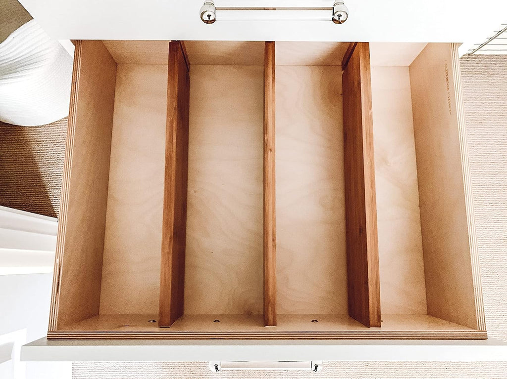 Lipper International Bamboo Kitchen Drawer Dividers, Set of 2