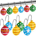 Yungyan 12 Pcs Christmas Shower Curtain Hooks Snowflake Curtain Hangers