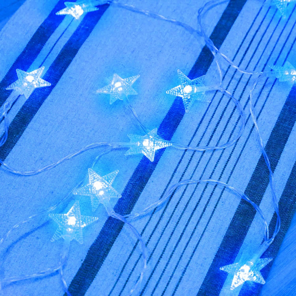 ITICdecor Blue Star String Lights Battery Operated 15 FT 30 LED