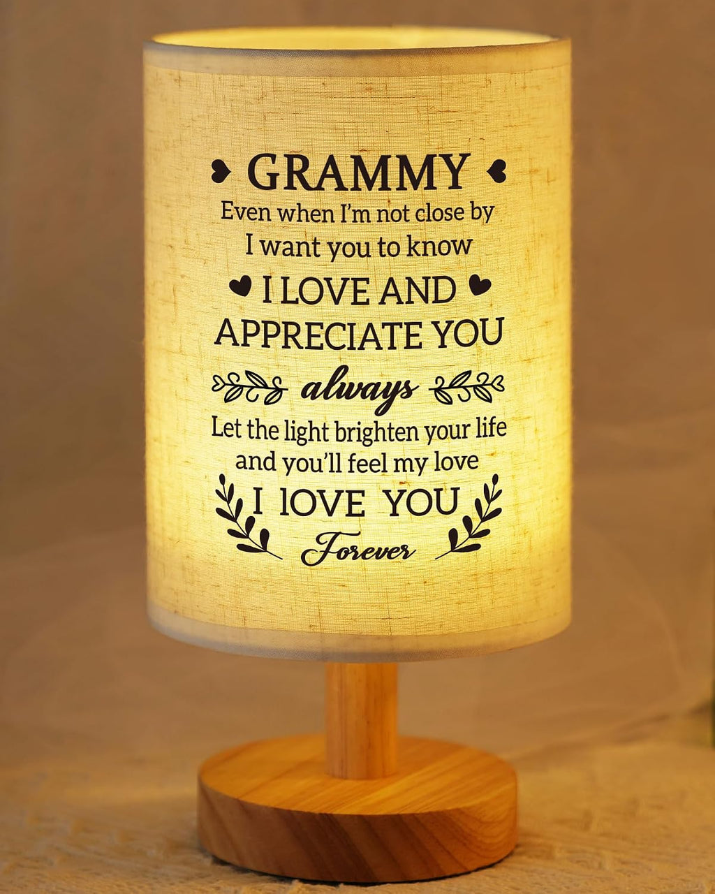 Grammy Gifts from Grandkids, Fabric Bedside Table Lamp Presents