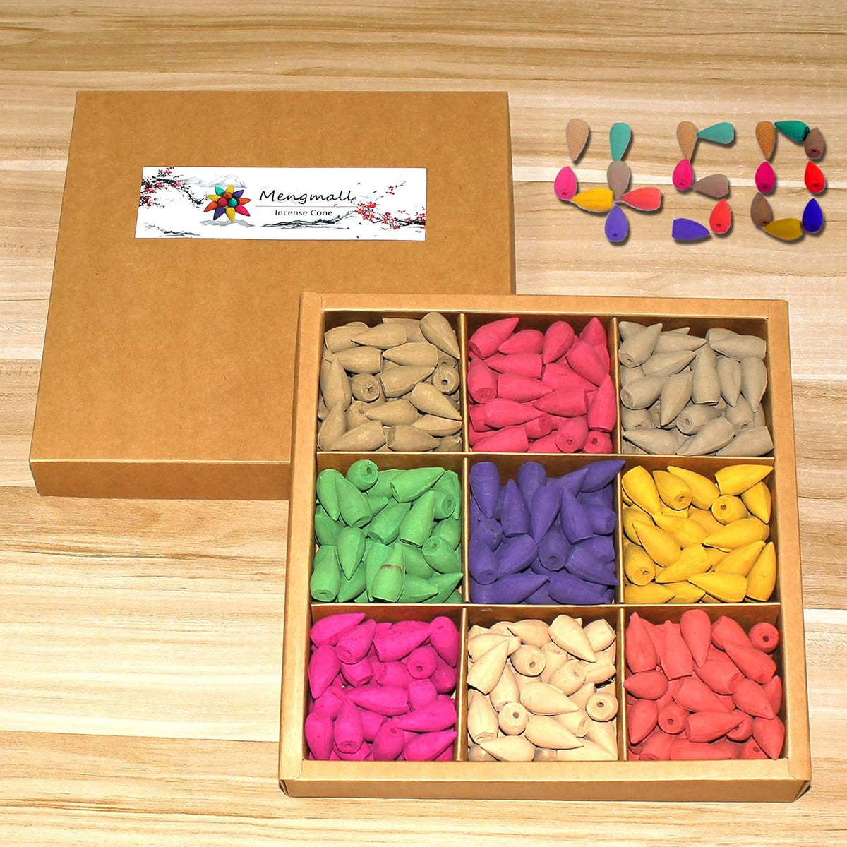 450 Backflow Incense Cones 9 Kinds for Waterfall Burner