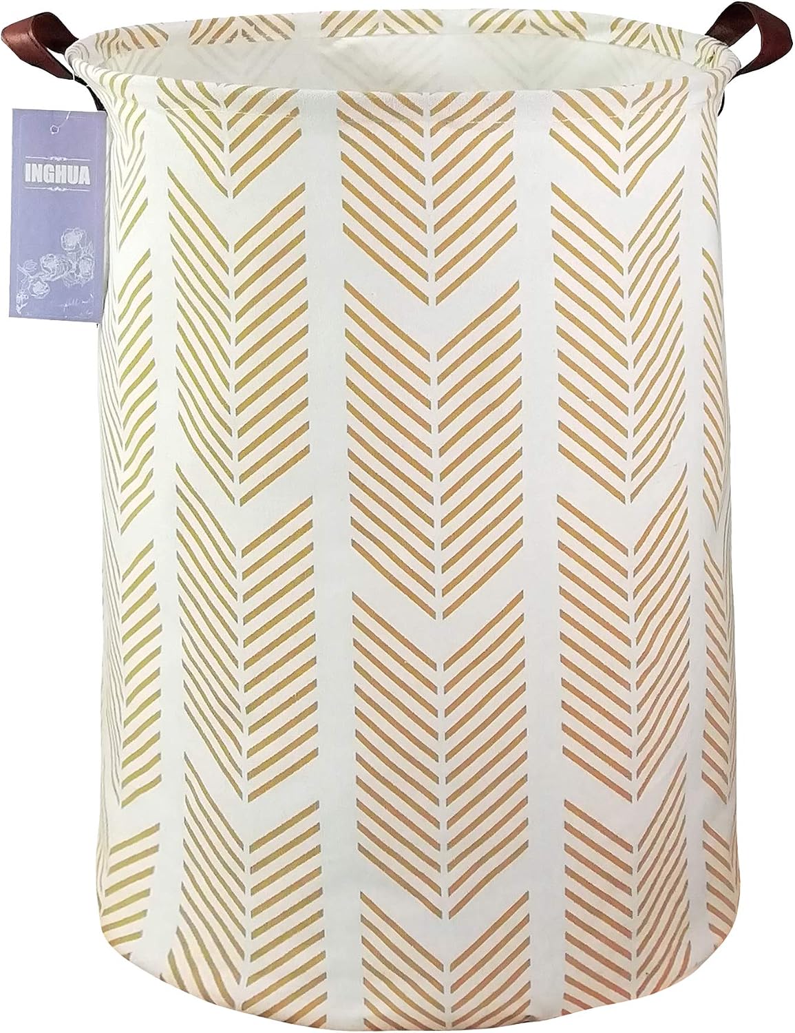 Wheat Laundry Hamper Large Canvas Fabric Storage Basket