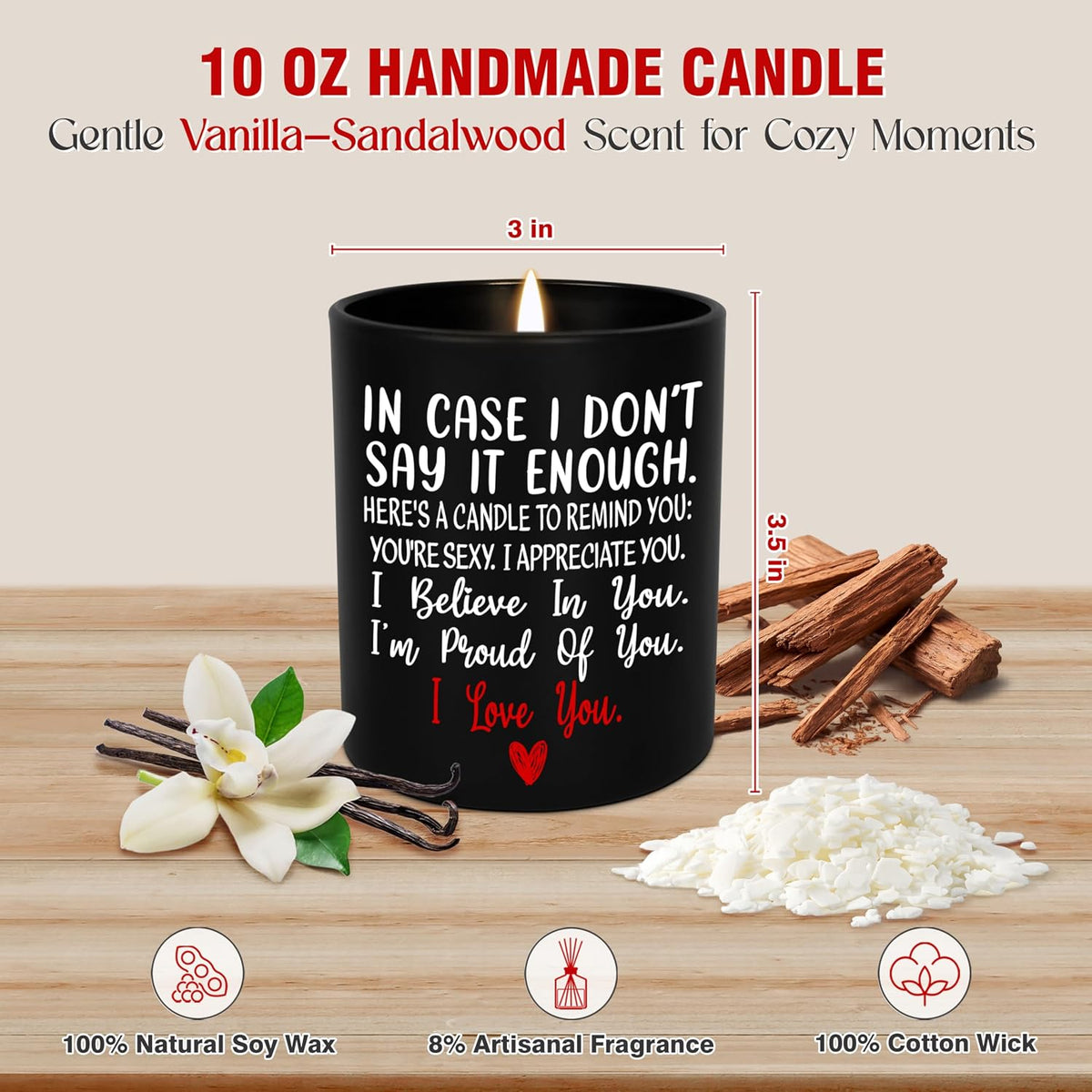 TEEZWONDER Christmas Anniversary Birthday Gifts for Men Him, Candle 10 oz