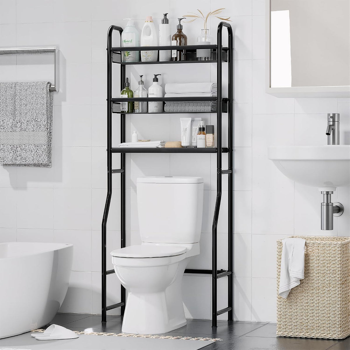 3-Tier Over The Toilet Storage Shelf, Bathroom Over Toilet Organizer