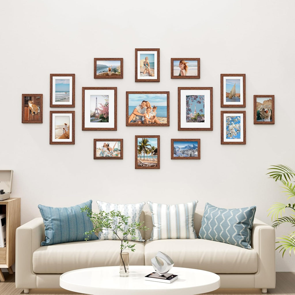 Vittanly 15 Pack Picture Frames Collage Wall Decor, Wall/Tabletop Display