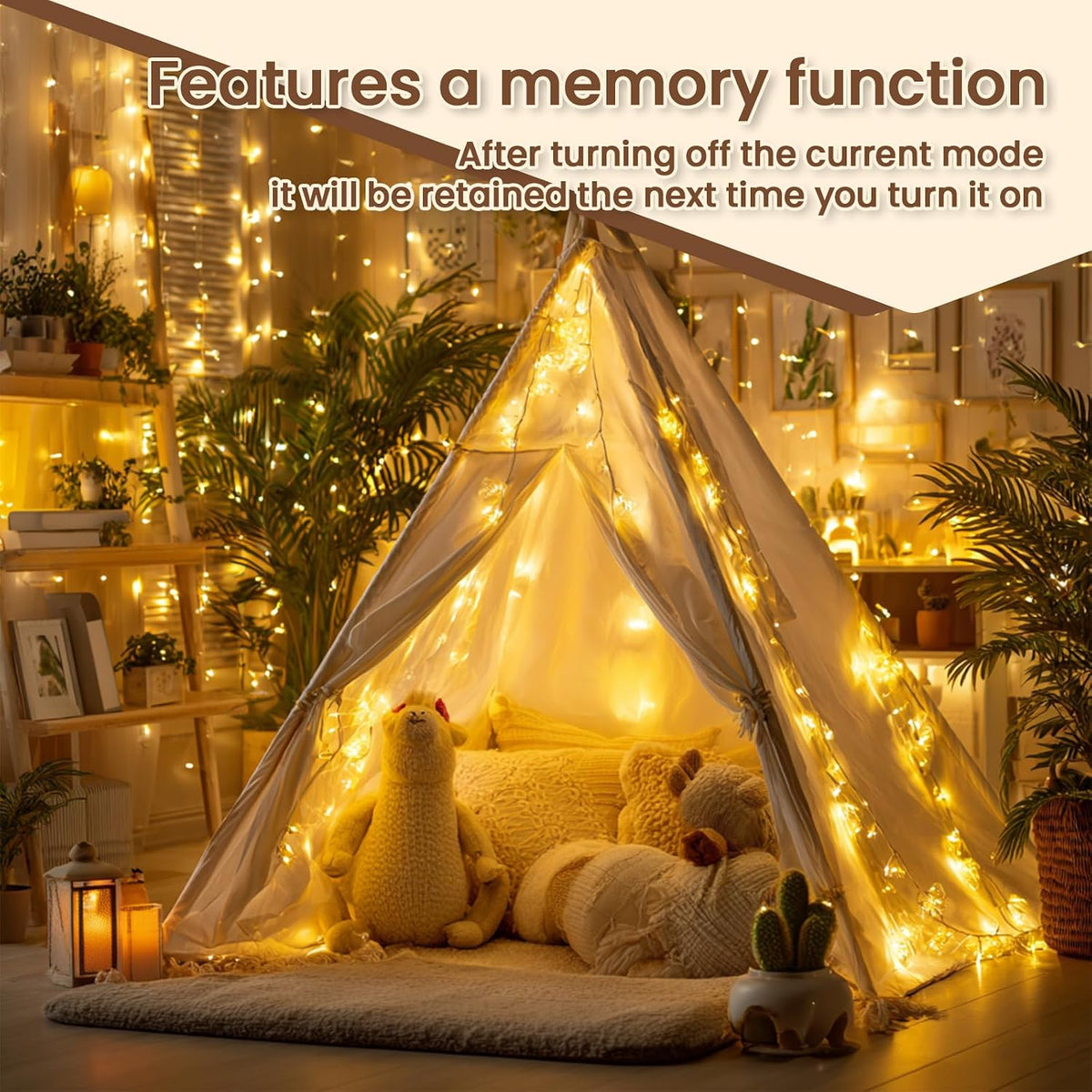 9.8x19.6Ft Curtain String Lights Plug in,600 Warm White LED Curtain Lights with Remote,Timer,Memory,Waterproof Clear Wire for Indoor Outdoor Bedroom Window Decor