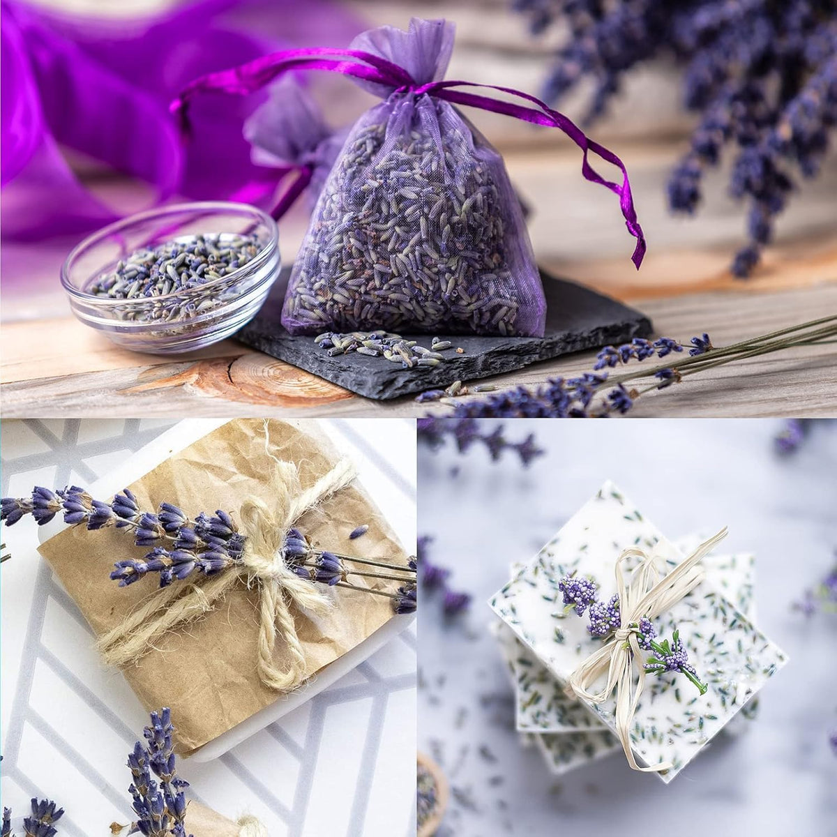 2 Pack Dried Lavender Flowers - Make Sachets for Drawers and Closets