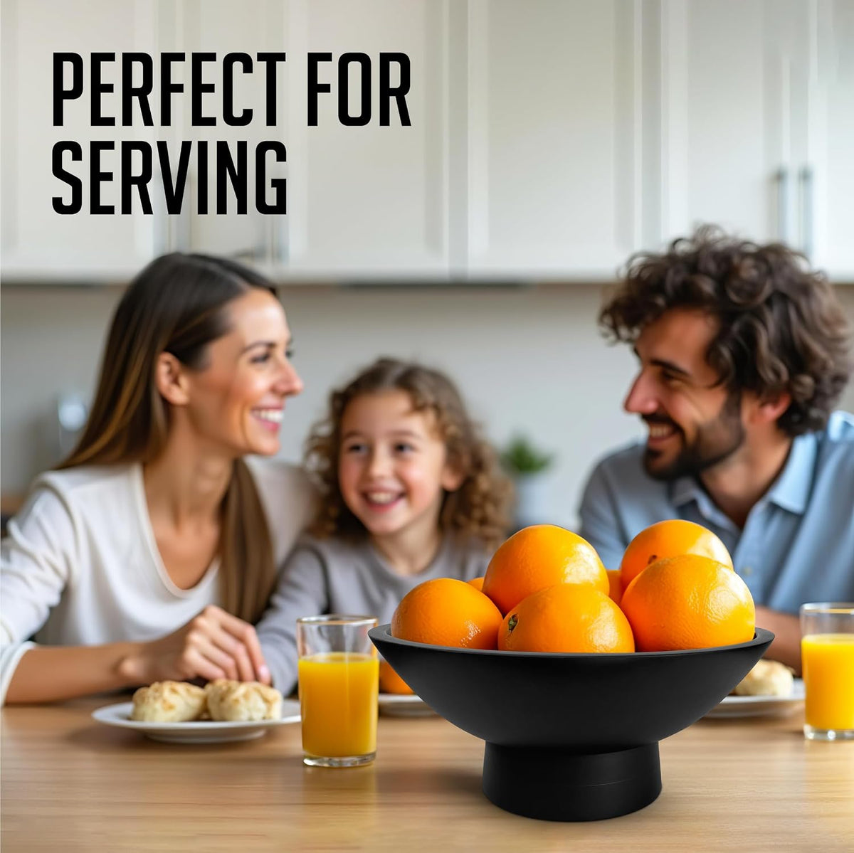 Fairwood Way Black Pedestal Bowl, 11.5 Inch