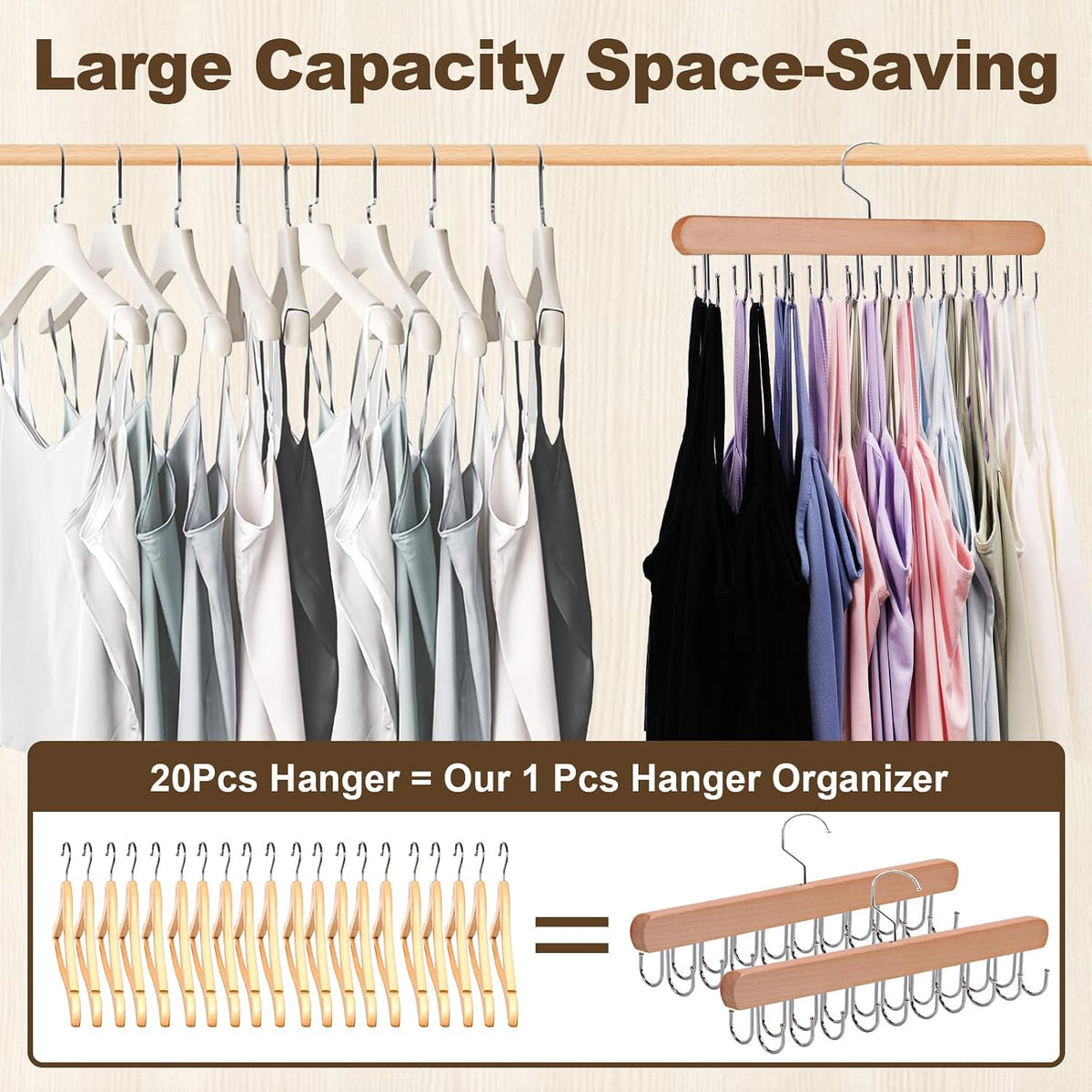 2 Pack Tank Top Hanger, Bra Hangers for Closet Organizer & Storage