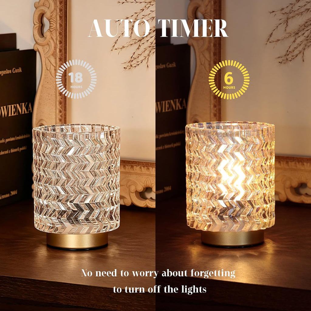 ULAROOM Battery Operated Table Lamp,Cordless Accent Mini Lamp,1 Pack Clear