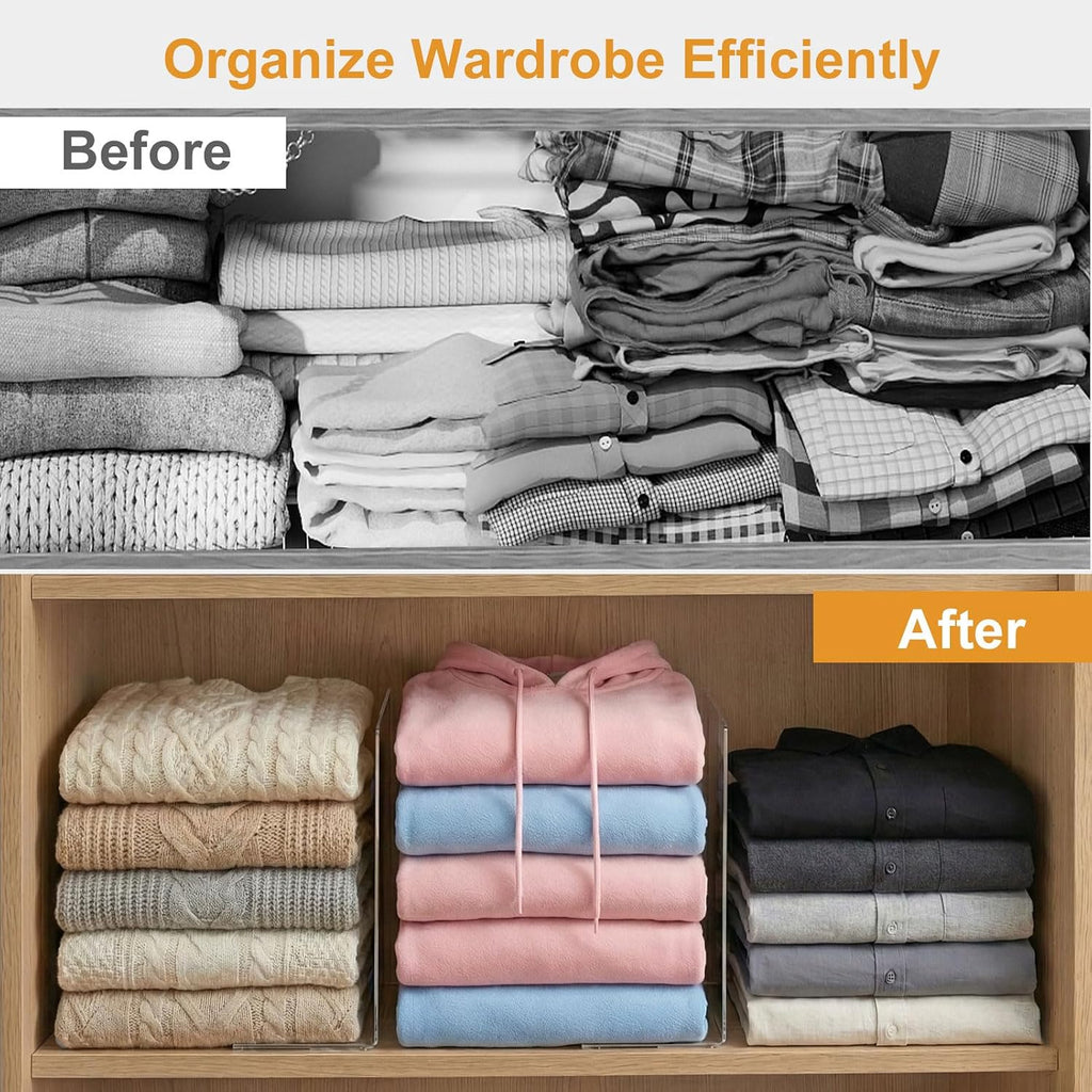 SortNStore Shelf Dividers for Closet Organization: 10" Tall x 12" Deep