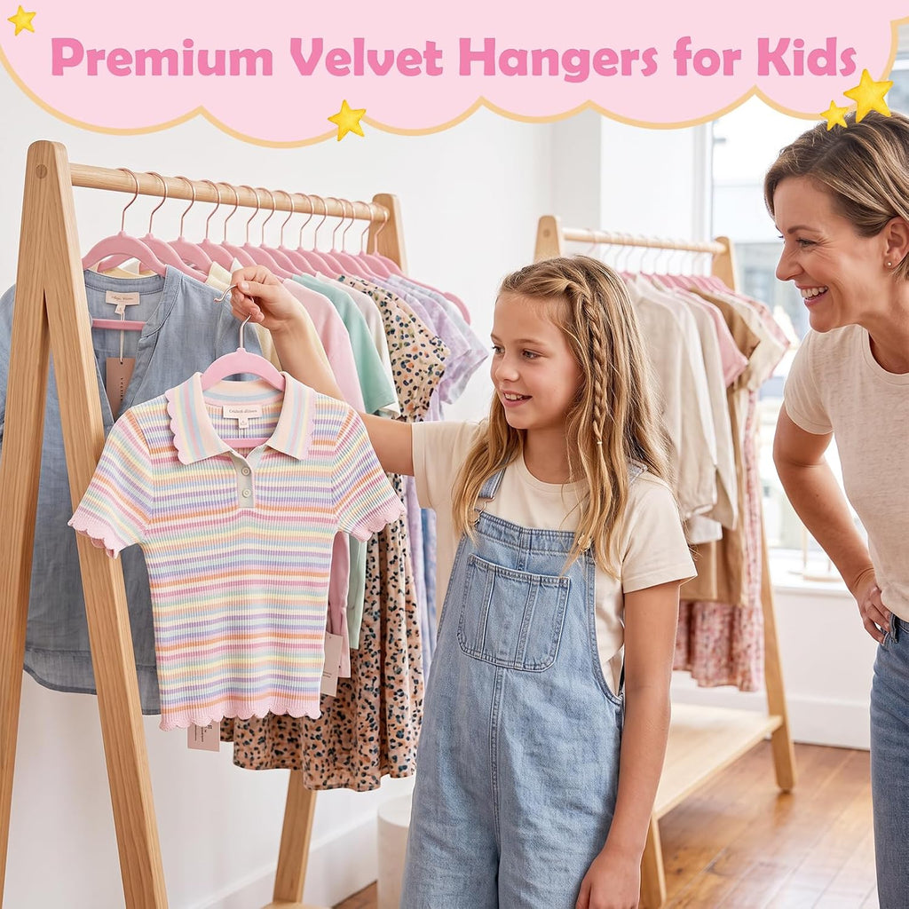 HOUSE DAY Velvet Kids Hangers 60 Pack, Premium Childrens Hangers for Closet