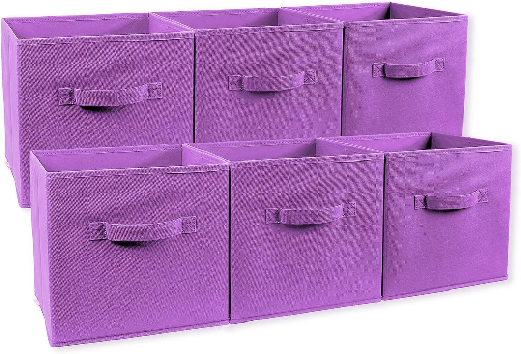 Greenco Foldable Storage Cubes Non-woven Fabric -6 Pack-(Purple)