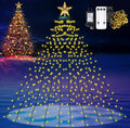Christmas Lights with Star Topper, 410LED String Lights with Ring for Tree, 6.6FT x 16 Lines Fairy Lights with 8 Modes for Indoor Outdoor Xmas Decor, Warm White