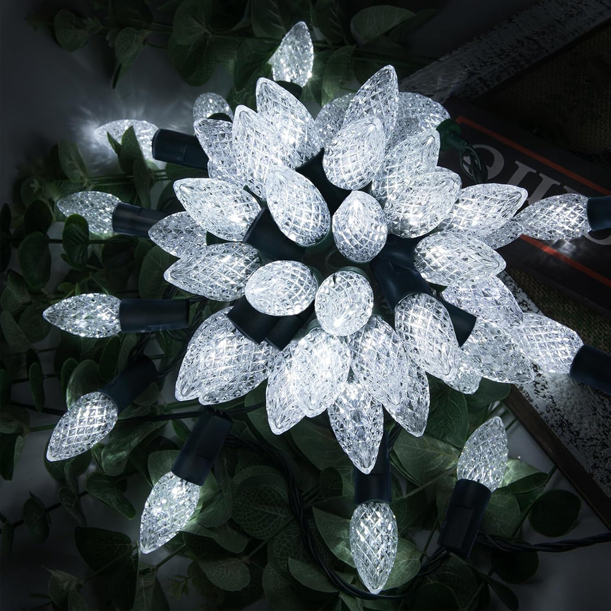 AWQ 500LED 173.8 FT C6 Christmas String Lights Plug in White Decorations