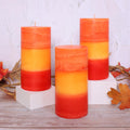 3×6 Inch Orange Pillar Candles, Pumpkin Scented Pillar Candles - Long Burning 70+ Hours, Dripless & Smokeless, Aromatherapy Candles for Thanksgiving Fall Décor, Set of 3