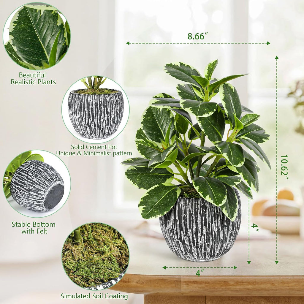 SHOHAYTO Artificial Plants Indoor Outdoor, Faux Variegated Oak Leaf Plant