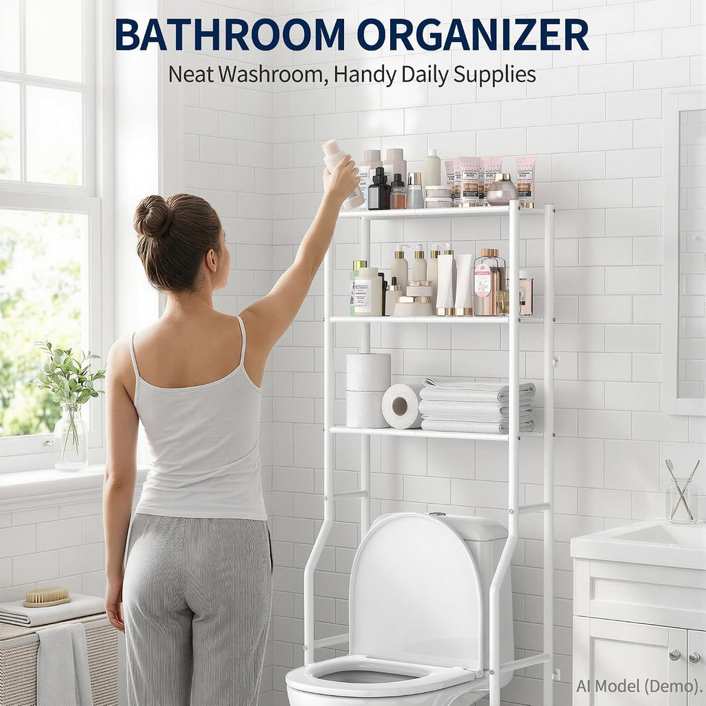 Livilord 3-Tier Over Toilet Storage, Anti-Wobble, White