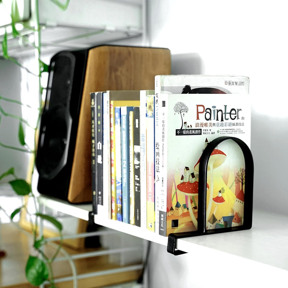 AJART Heavy Duty Bookends for Shelves: Metal Clamp Book for Vinyl Records