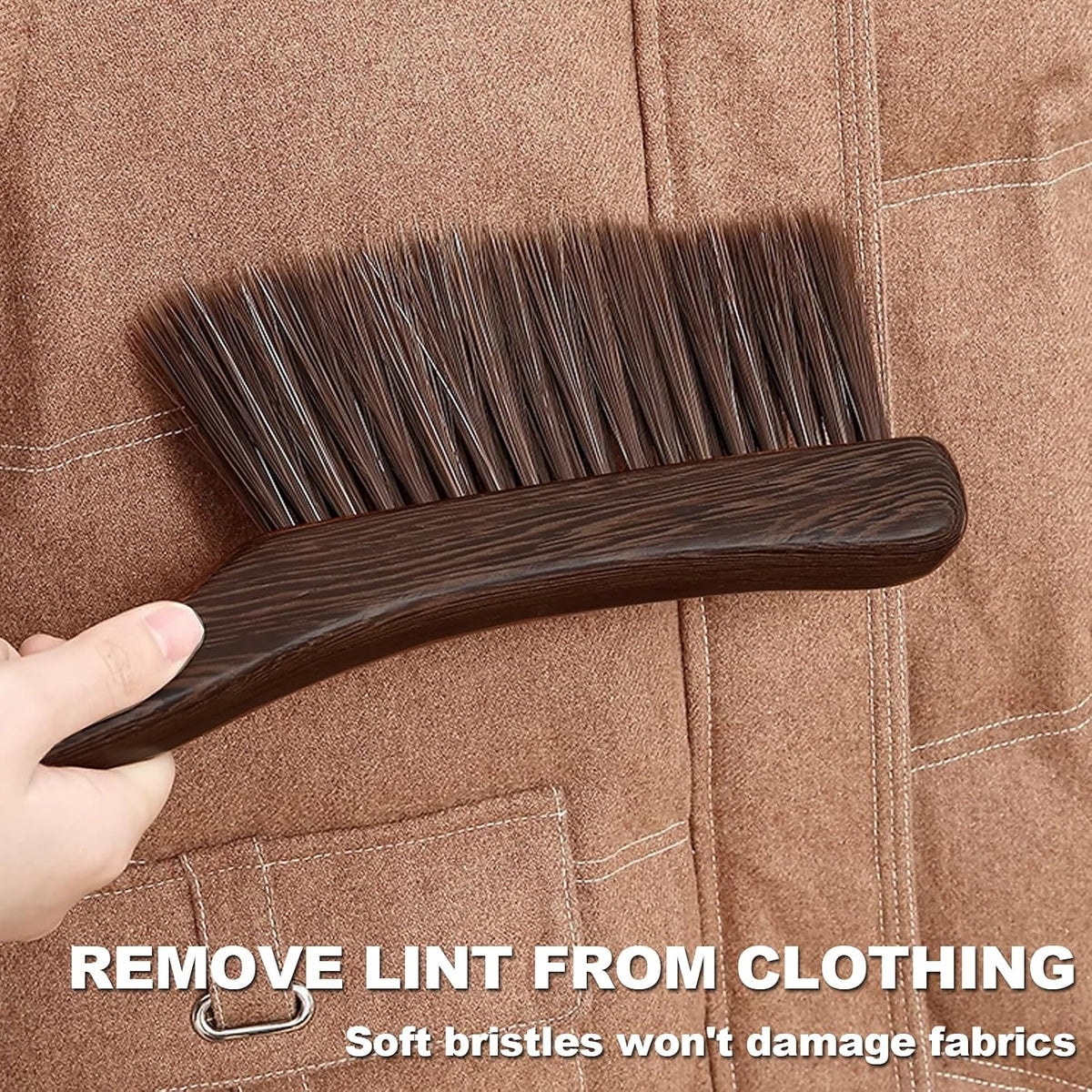 Hand Broom Soft Bristles Duster with Solid Wood Handle Quick Dusting Brush for Sofa Bed Furniture Musical Instruments (Chicken Wing Wood)