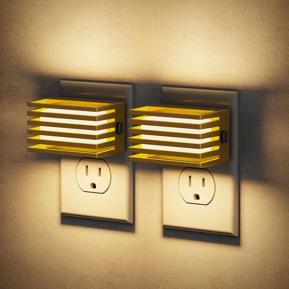 JandCase LED Night Light, Gold Night Lights Plug into Wall Dusk to Dawn