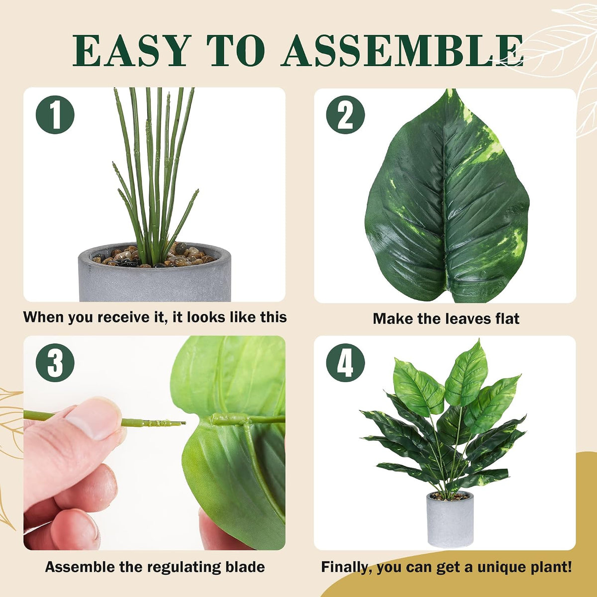 2 Pack 16" Fake Plants Sage Green for Bathroom Office Decor