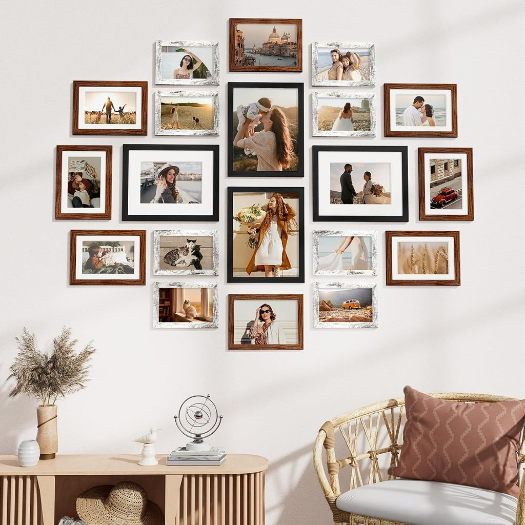 Vittanly 20 Pack Picture Frames Collage Wall Decor for Wall or Tabletop