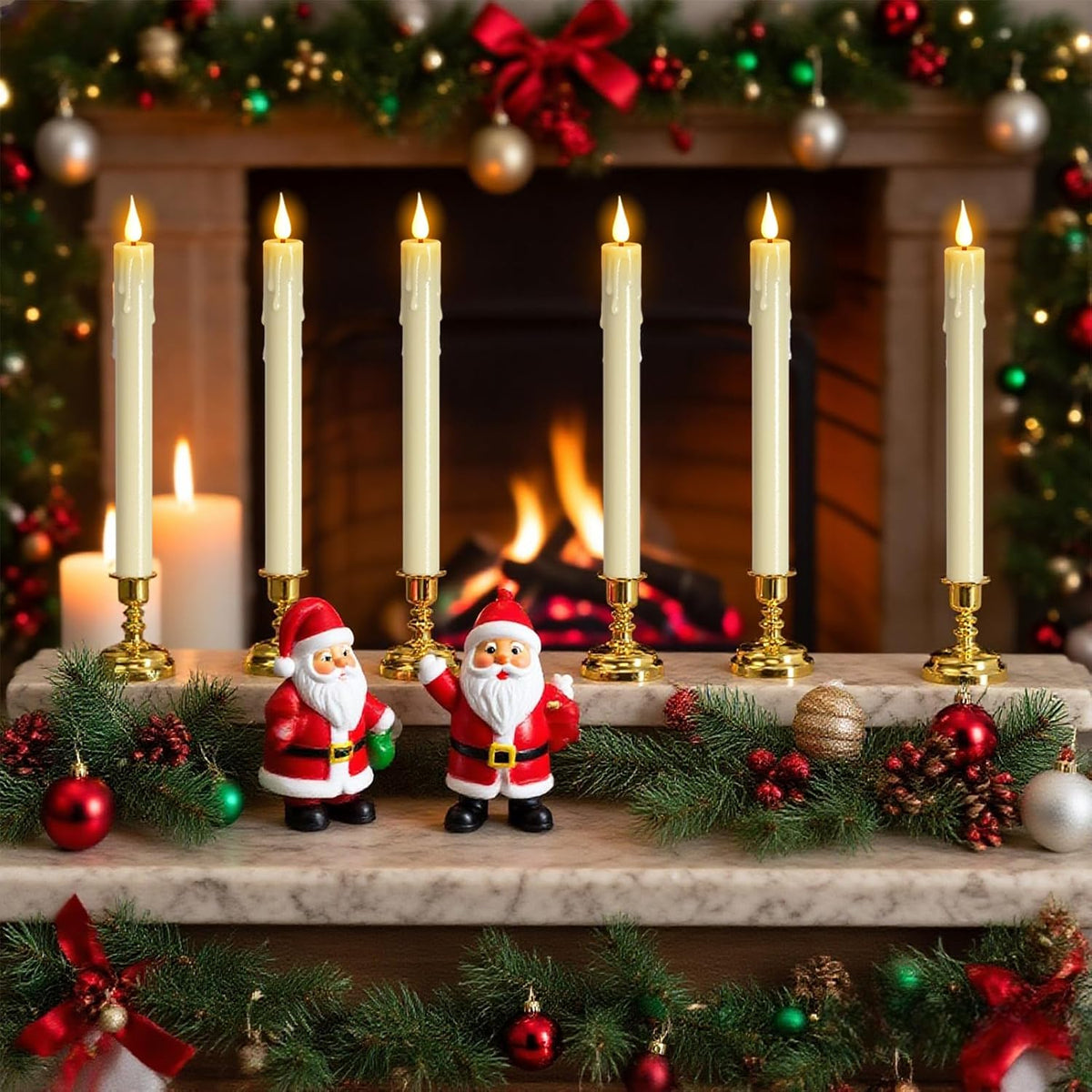 Eldnacele Ivory Christmas Flameless Window Candles with Remote and Timer