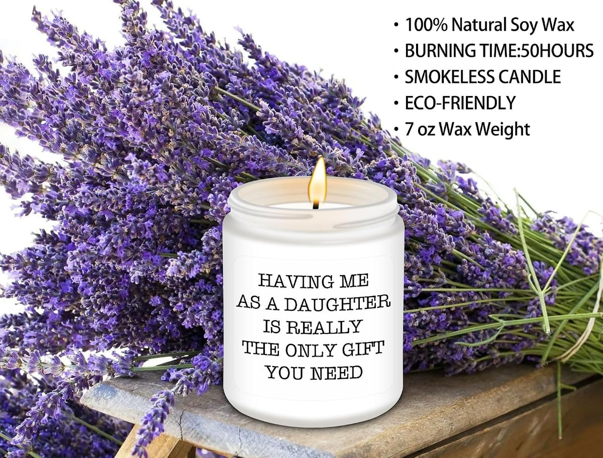 Gifts for Mom Dad from Daughter - Funny Mom Dad Birthday Gift, Mothers Fathers Day Birthday Thanksgiving Christmas Lavender Candles Gifts from Daughter