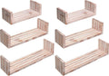 Greenco Set of 3 Floating “U” Shelves, Easy-to-Assemble Floating Wall Mount Shelves for Bedrooms and Living Rooms, Rustic Finish (Pack of 2)