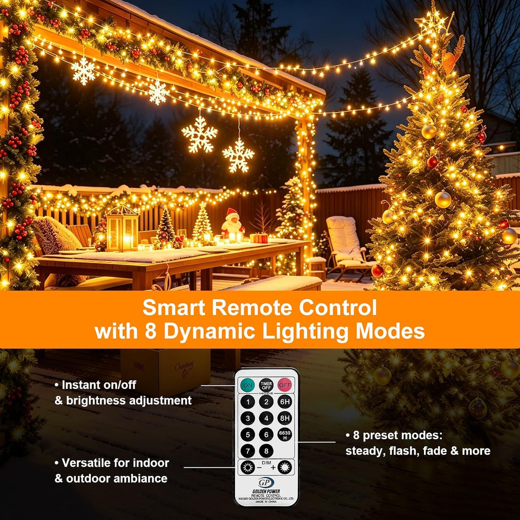 2 Pack 450 LED Fairy Lights Plug in 2 x 88FT Total 176FT Silver Wire Twinkle String Light with Remote Timer Dimmable Waterproof Copper Wire Lights for Bedroom Patio Garden Tree Wedding Christmas Decor