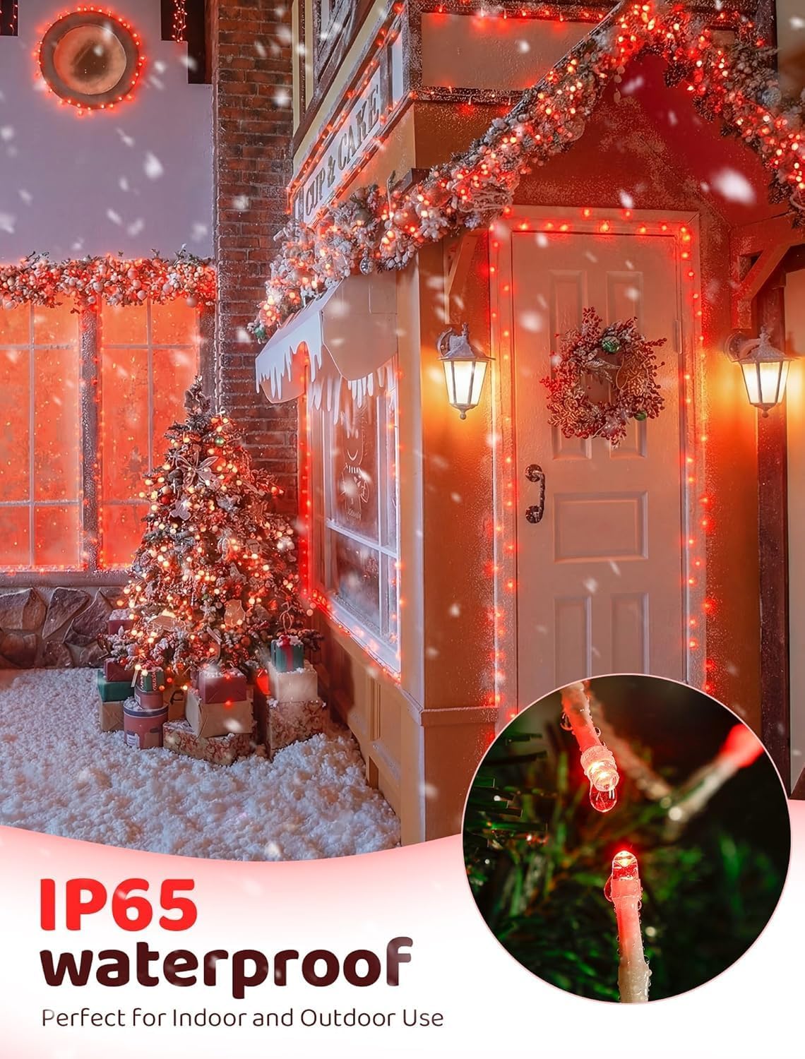 cshare Red String Lights, 32FT Plug in Halloween Lights Indoor Outdoor