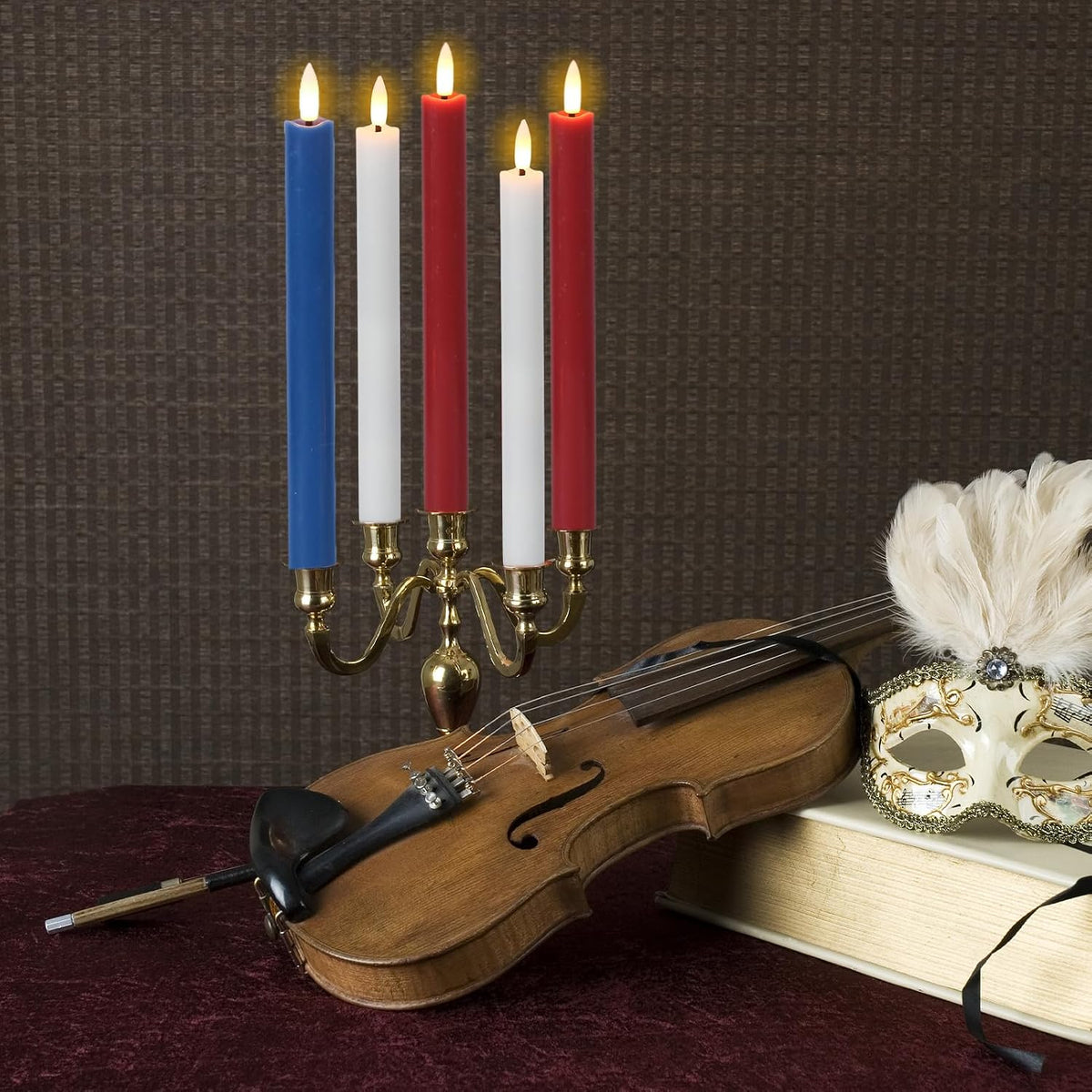 Wondise Patriotic Candles Flameless Taper Candles with Remote & Timer