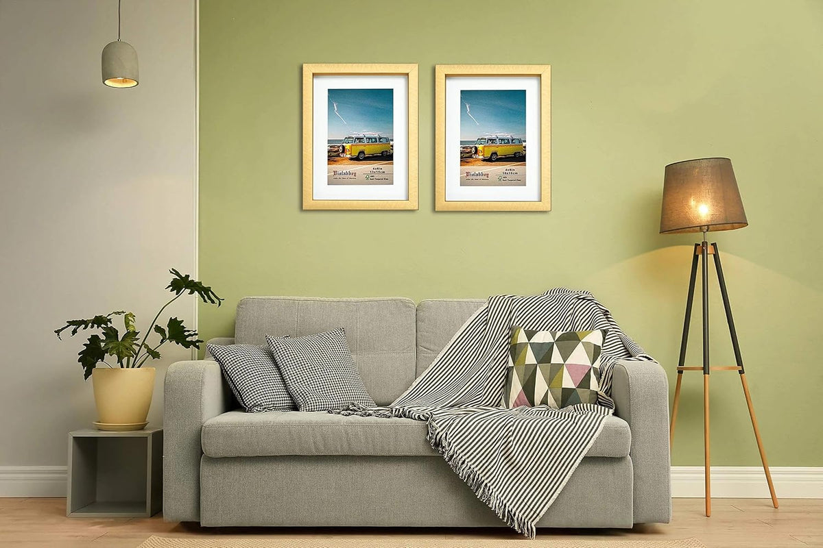 VIOLABBEY 4x6 Picture Frame Gold Set of 2 Shadow Box