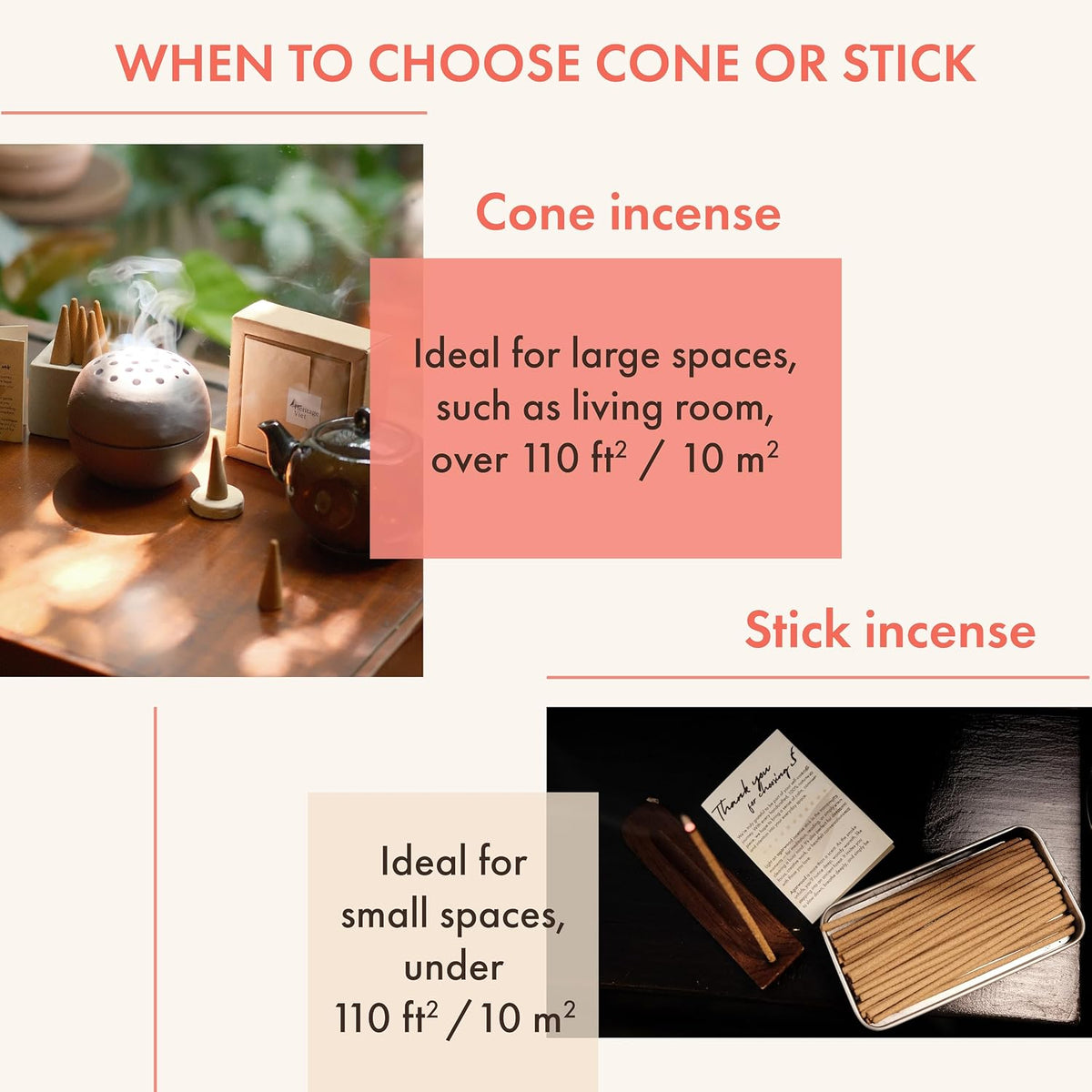 Premium Vietnam Incense - 16 Cones, No Chemical Fragrance, Handcrafted in Vietnam (Osmanthus)