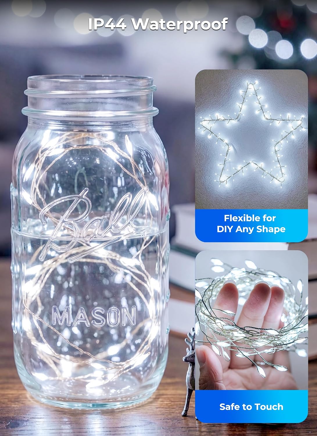 Brightown Battery Operated Fairy Lights,10 Feet 120 LEDs Pure White