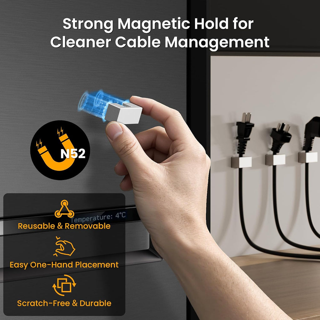 Itramax Magnetic Cable Clips 10 Pack,Charger Organizer for Metal Surfaces