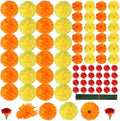 Daifunli 72 Pcs Day of The Dead Artificial Marigold Flowers, Three Color