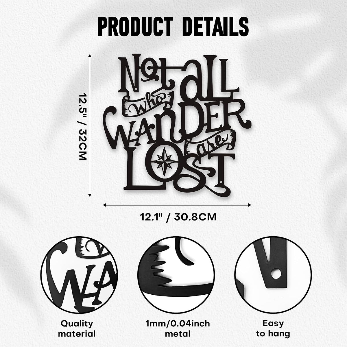 Xedatric"Not All Who Wander Are Lost Metal Wall Art