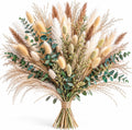 Green Pampas Grass Bouquet – Boho Home & Wedding Floral Arrangements – Dried Pampas Grass Decor for Living Room, Fireplace, and Modern Farmhouse