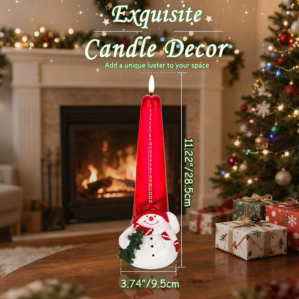 Christmas Flameless Candles with Remote, Snowman Shaped Countdown Candles