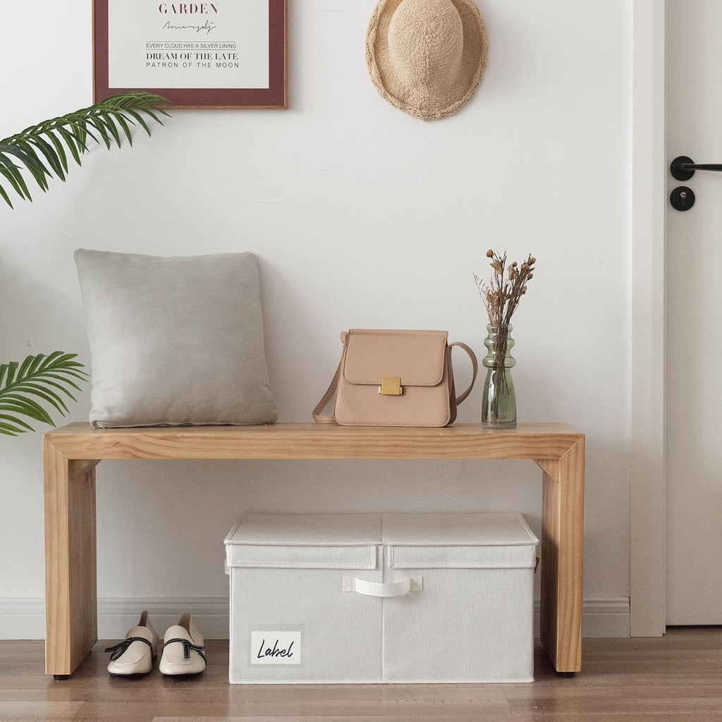GRANNY SAYS Extra Large Storage Bins with Lids, Closet Bins, Beige