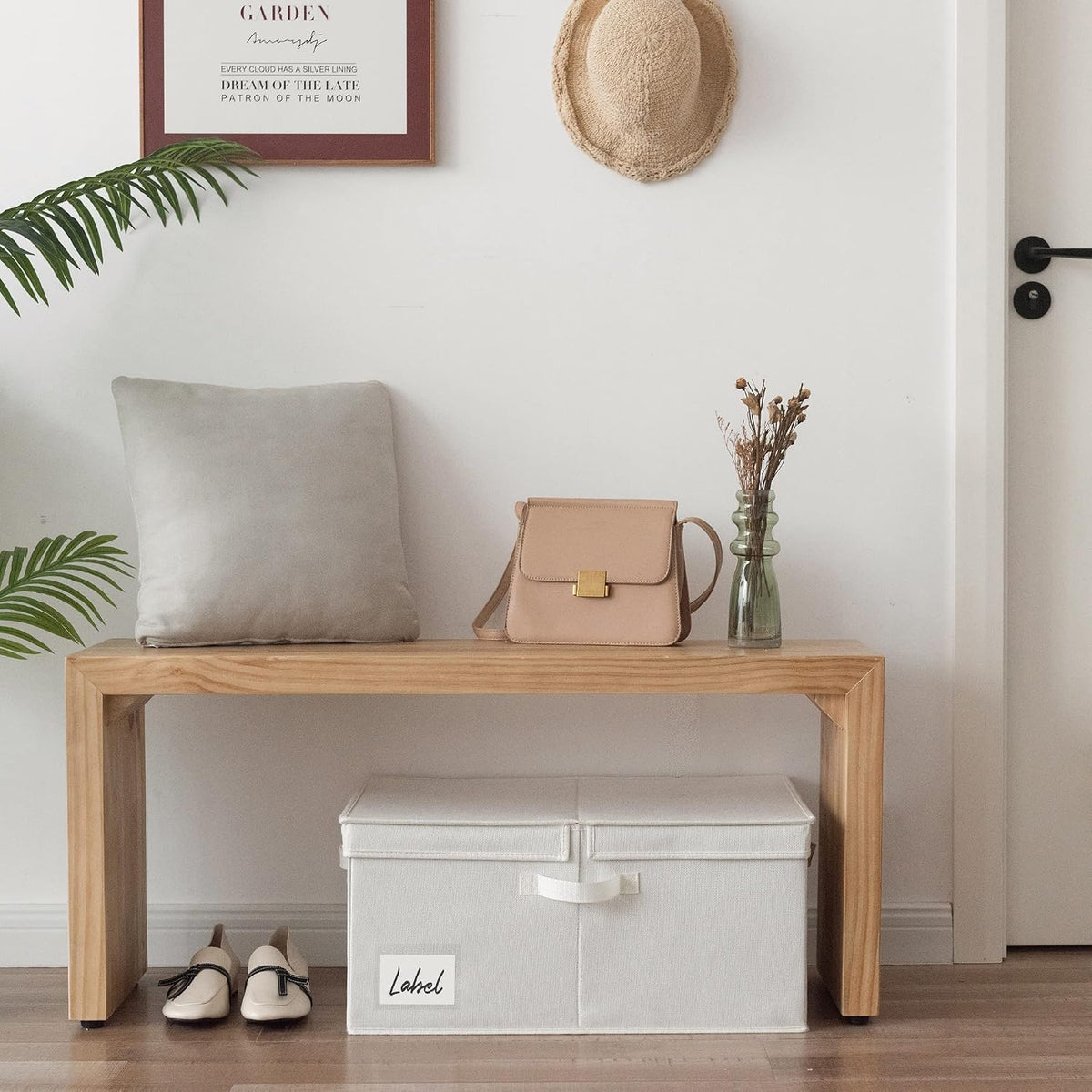 GRANNY SAYS Extra Large Storage Bins with Lids, Closet Bins, Beige