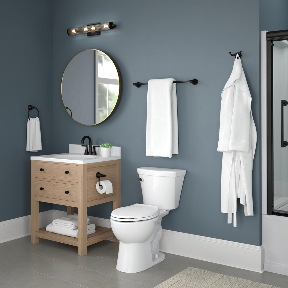 Delta Faucet Becker (1-Pack) Toilet Paper Holder, Matte Black, Wall Mounted Euro Hook Design BCK50-MB