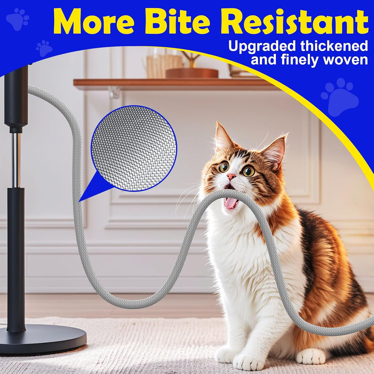 UOMTFAI Cord Protector from Pets No Chew, 1/2” 10ft Upgrated Pet Cord Sleeve Cable Protector for Cords, Cat and Dog Cord Protector Cable Management Cable Sleeve Grey