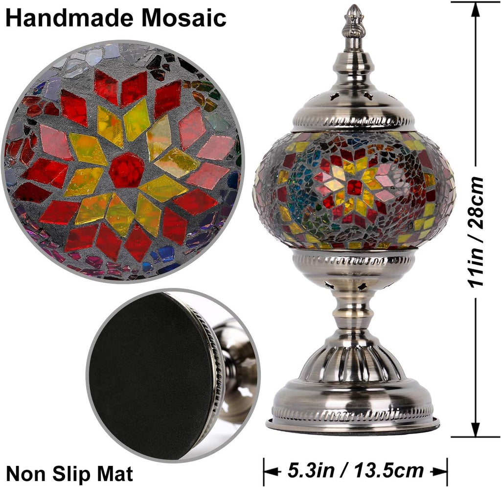 Marrakech Turkish Mosaic Lamp Stained Glass Table Lamp with Tiffany Style