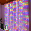 Ollny Curtain Lights 300 LED 9.8FT x 9.8FT, Connectable IP67 Waterproof