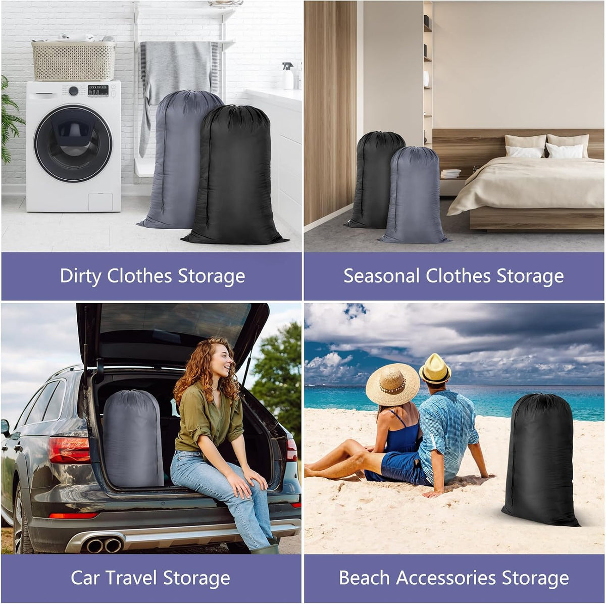 OTraki 2 Pack Large Laundry Bag 28x45 Inch Heavy Duty Laundry Wash Bag