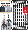 8 Pack Hangers Space Saving Magic Space Saver Smart Plastic Hangers Black